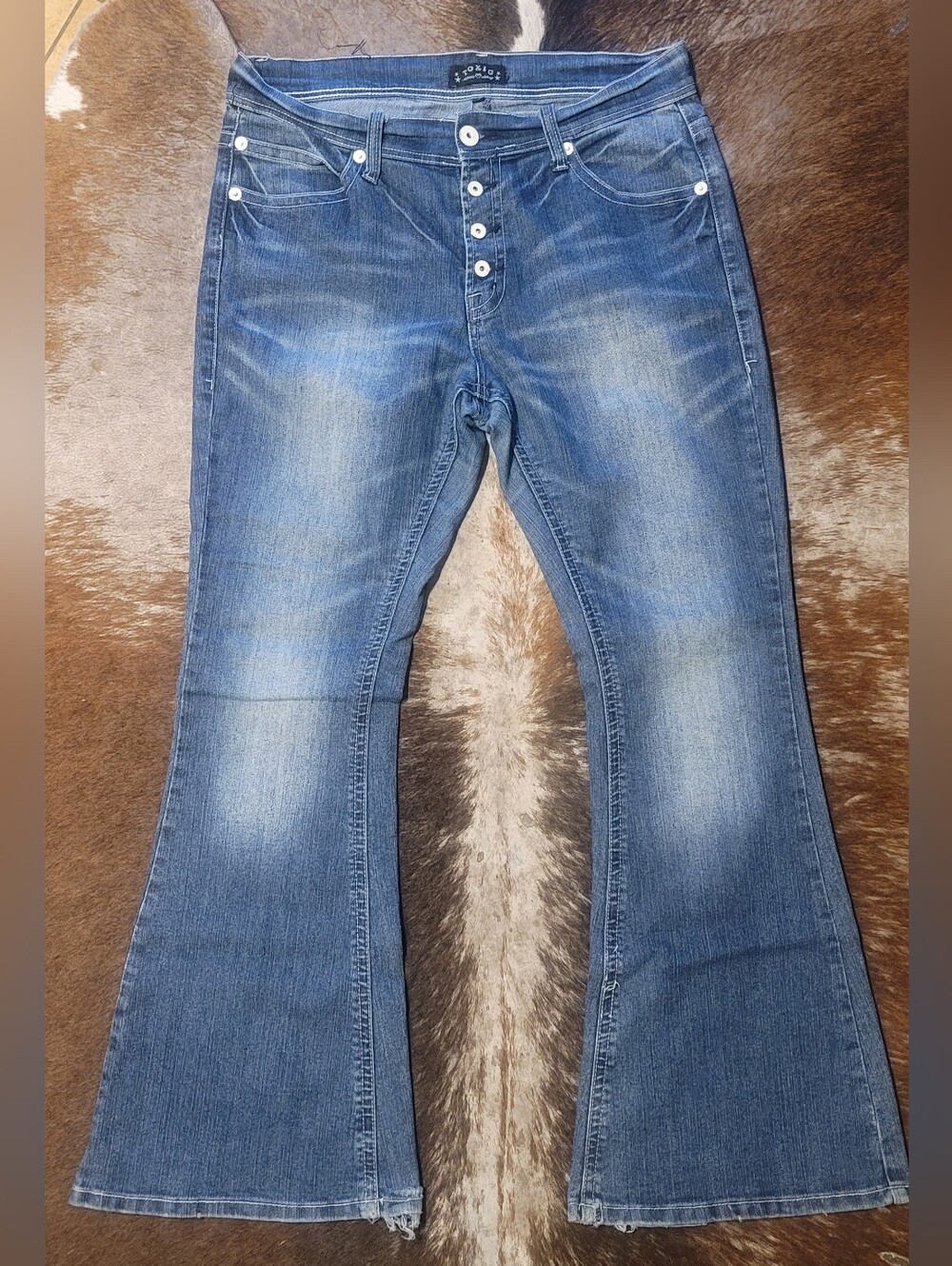 Toxic Woman's Plus Vintage-Style Blue Flare Jeans